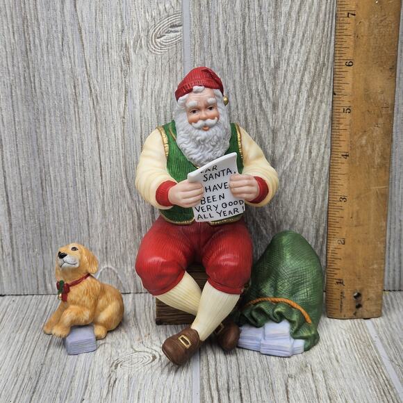 Vintage Lenox 1998 Santa Figurine Dog Limited Edition Porcelain Christmas Decor - Picture 3 of 10